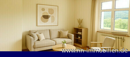 helles und geräumiges Wohnzimmer - möbliert durch KI helles und geräumiges Wohnzimmer - möbliert durch KI