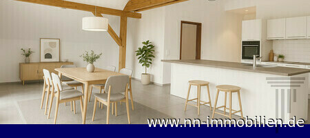 heller und geräumiger Wohn-/Essbereich - möbliert durch KI heller und geräumiger Wohn-/Essbereich - möbliert durch KI